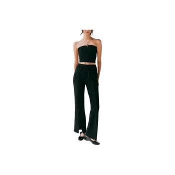 FREE PEOPLE Hosbjerg Pucca Pant Set Casual Suit Women's BLACK/Black