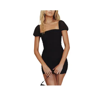 PRINCESS POLLY CHARVI MINI DRESS Short-Sleeved Dresses Women's BLACK/Black