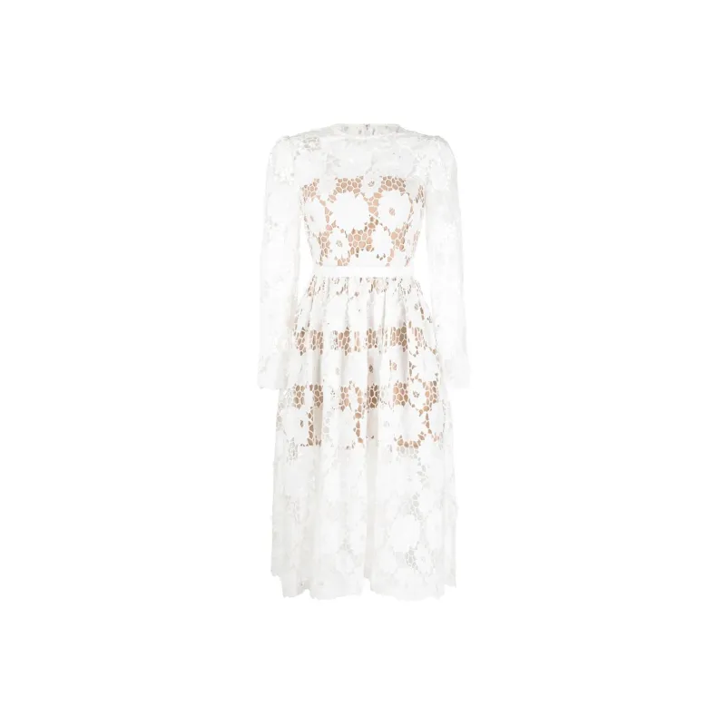 Self portrait Cotton Lace Midi Dress-0