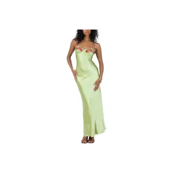 PRINCESS POLLY KENZIE MAXI DRESS Slip Dresses Women's Avocado Green