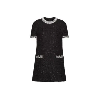 Valentino FW23 Short Sleeved Dresses Women's Black