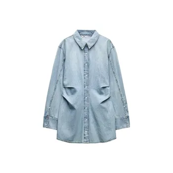 ZARA Long-Sleeved Dresses Women's Sky Blue