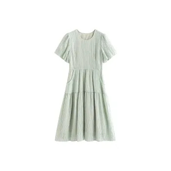 Initial Language Short Sleeved Dress Women's