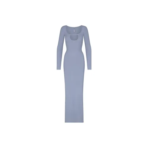 Skims Long Sleeved Dresses Women's Slate Gray