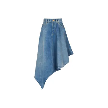 BALMAIN Asymmetric Denim Skirt