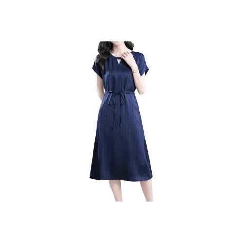 Mapping Short-Sleeved Dresses Women's Royal Blue