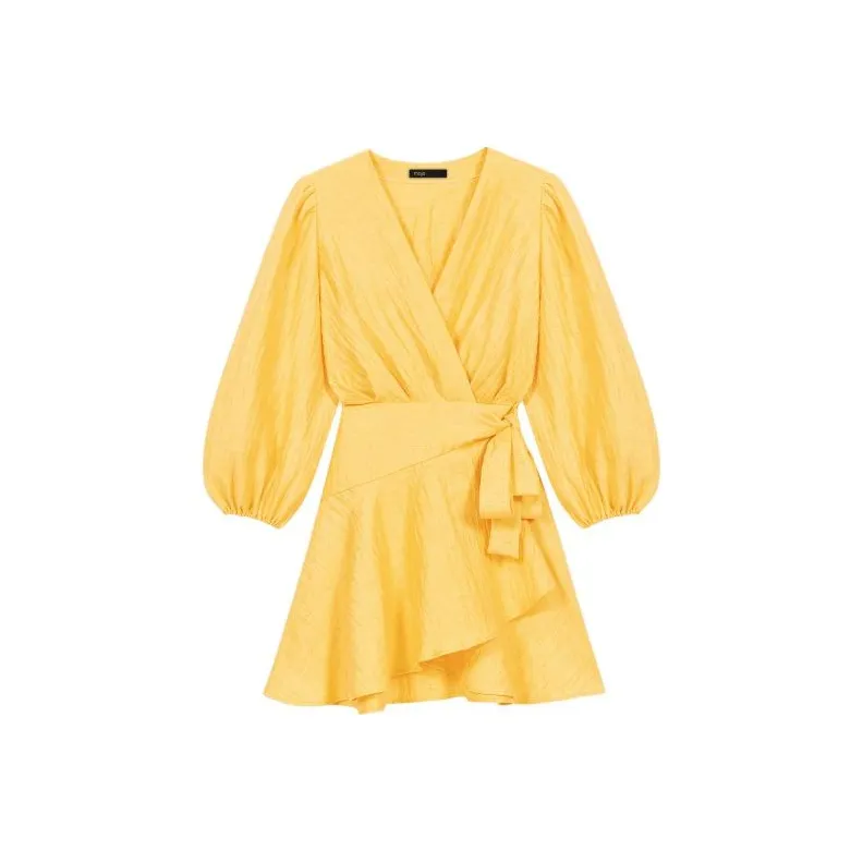 Maje Long-Sleeved Dresses Women's Yellow-0