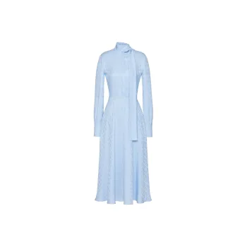 Valentino MIDI DRESS IN TOILE ICONOGRAPHE JACQUARD SILK Long Sleeved Dress Women's Iris Purple