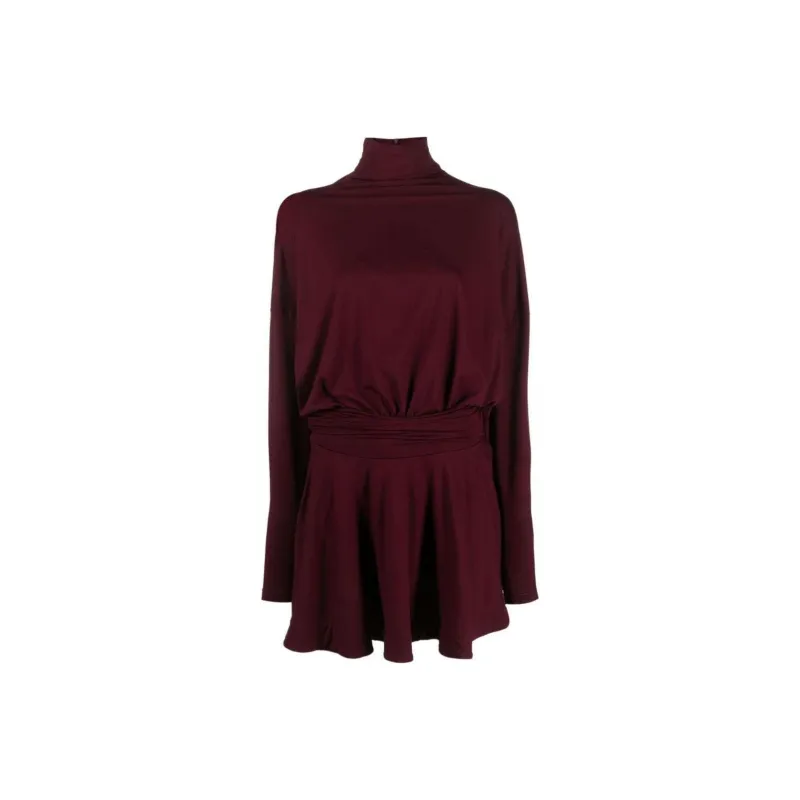 PINKO Long Sleeved Dress Women's Burgundy-0