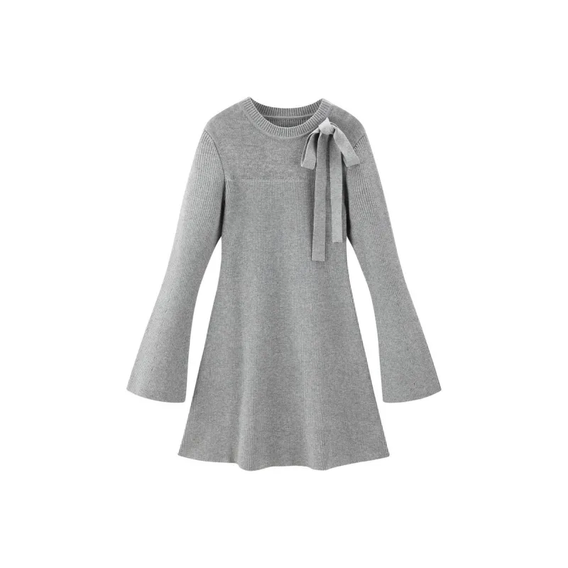 LEDIN Long Sleeved Dress Women's Silver Candle Gray-0