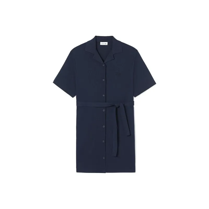 LACOSTE Short Sleeved Dresses Women's Navy Blue-0