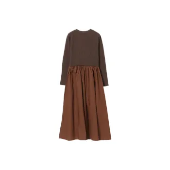 Beams Long Sleeved Dress Women's Dark Red