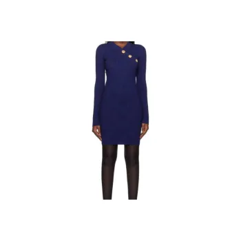 BALMAIN Long Sleeved Dress Women's Blue