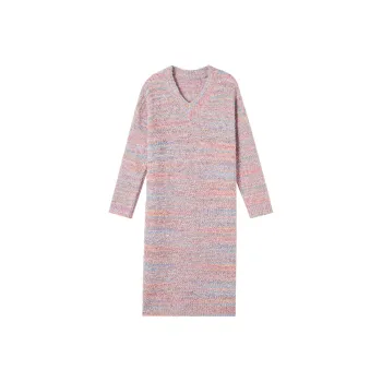 【dme】 Long Sleeved Dresses Women's Rainbow Stripes