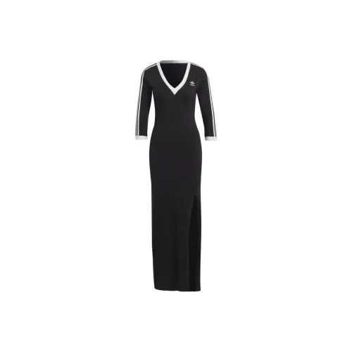 adidas originals Adicolor Classics 3 stripes Maxi Dress Black