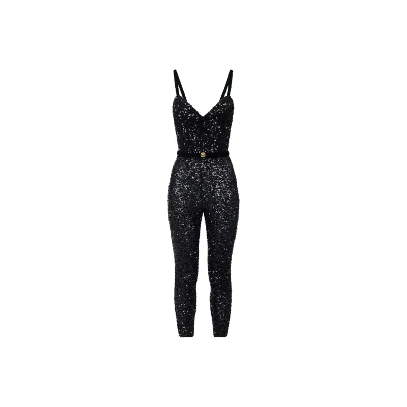 Elisabetta Franchi Sequin Belt Jumpsuit-0