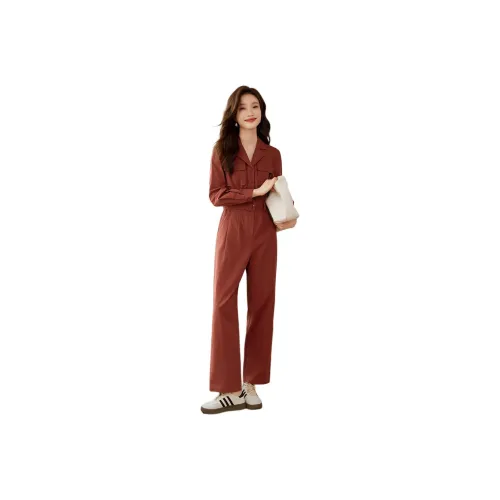 Mo Han Yi Mei Jumpsuit Women's Brick Red