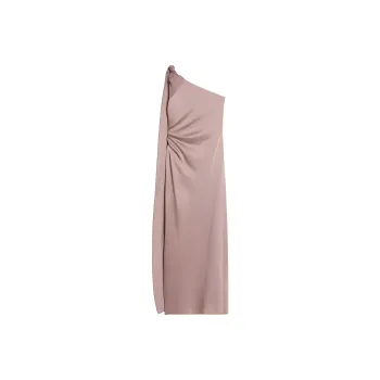 MaxMara Studio Bernard Collection Envers Satin One Shoulder Dress Sleeveless Dress Women's Fuchsia