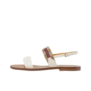 GUCCI Interlocking One Strap Sandals Women's White