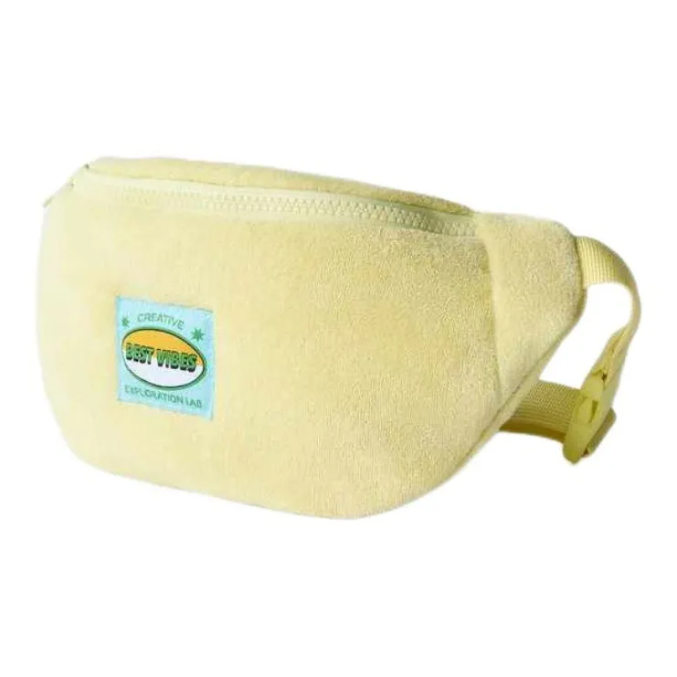 ZARA Towel Fabric Fanny Pack Women's Light Yellow-1