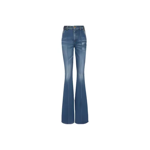 BALMAIN High waisted Cotton Flared Jeans