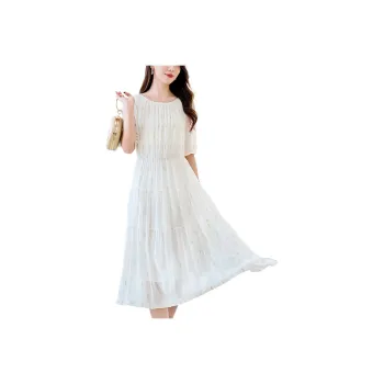 To The West Short Sleeved Dresses Women's White