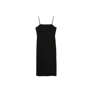 THEORY Square-Neck Sleeveless A-Line Midi Dress