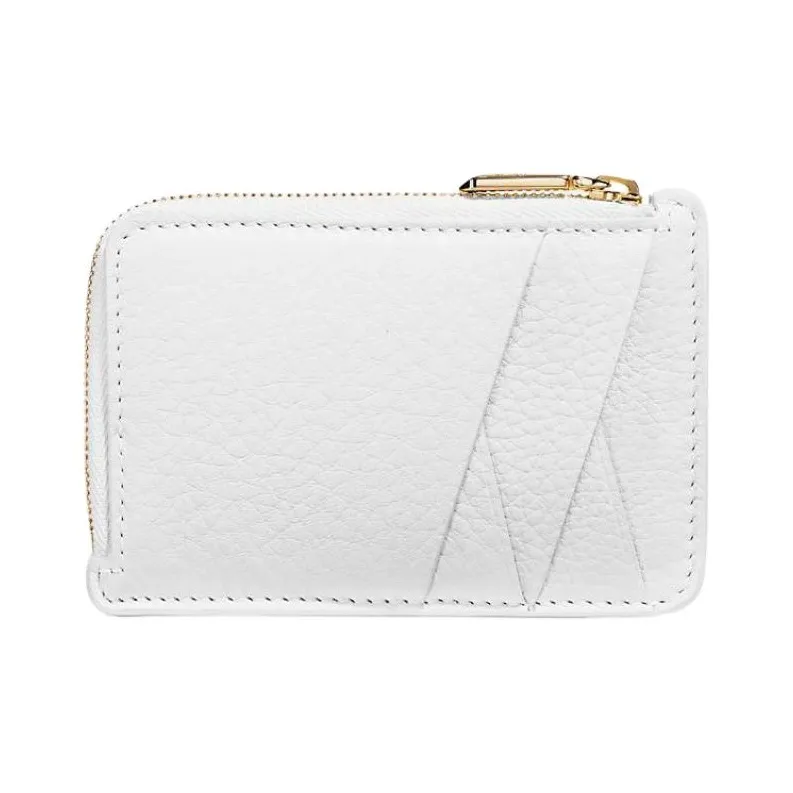 TIFFANY & CO. Leather Card Holder Women's White-2