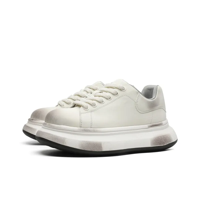 Kaltendin Low Top Skateboard Shoes Unisex Polished White-2