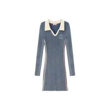CHUU Long Sleeved Dresses Women's Medium Denim Blue