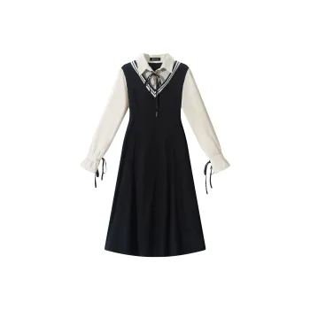 AHDO Long Sleeved Dresses Women's Black
