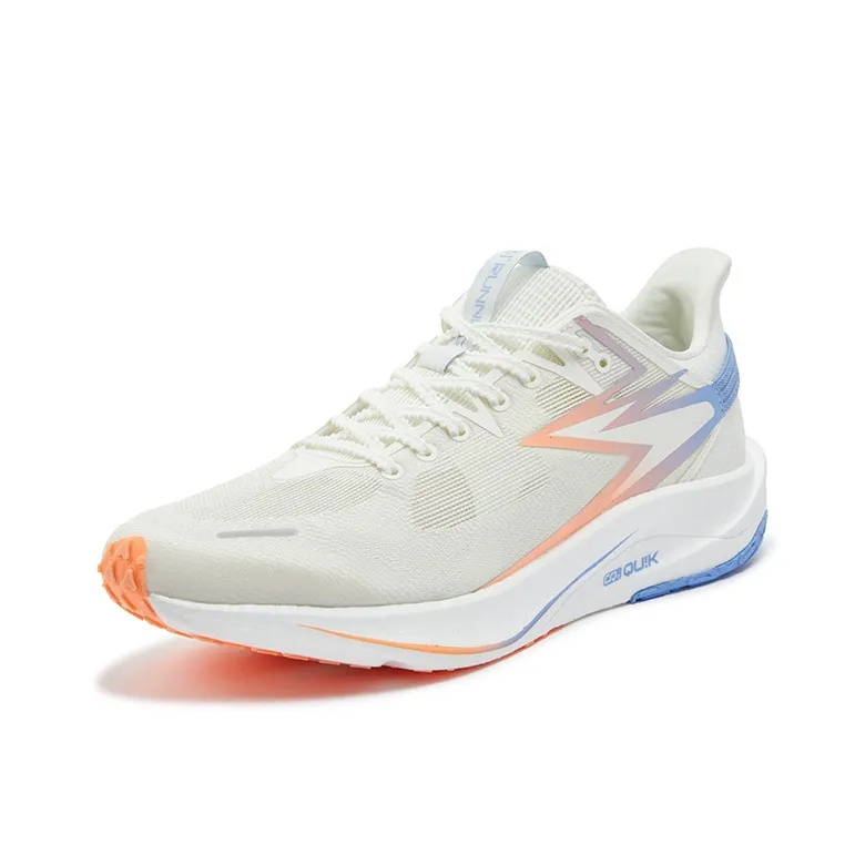 361° Speed Team Running Shoes Unisex Low Top Feather White, Fluorescent Cream Peach Red-1
