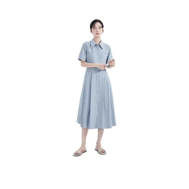 Gui'er Short-Sleeved Dresses Women's Blue-0