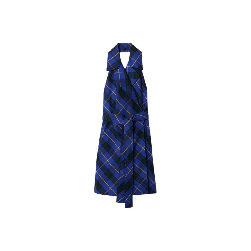 Burberry Sleeveless Dress Women's Bright Marine Blue-0