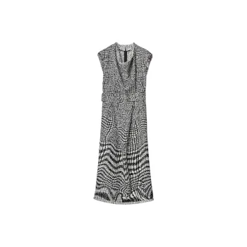 Burberry Sleeveless Dress Women's Black White