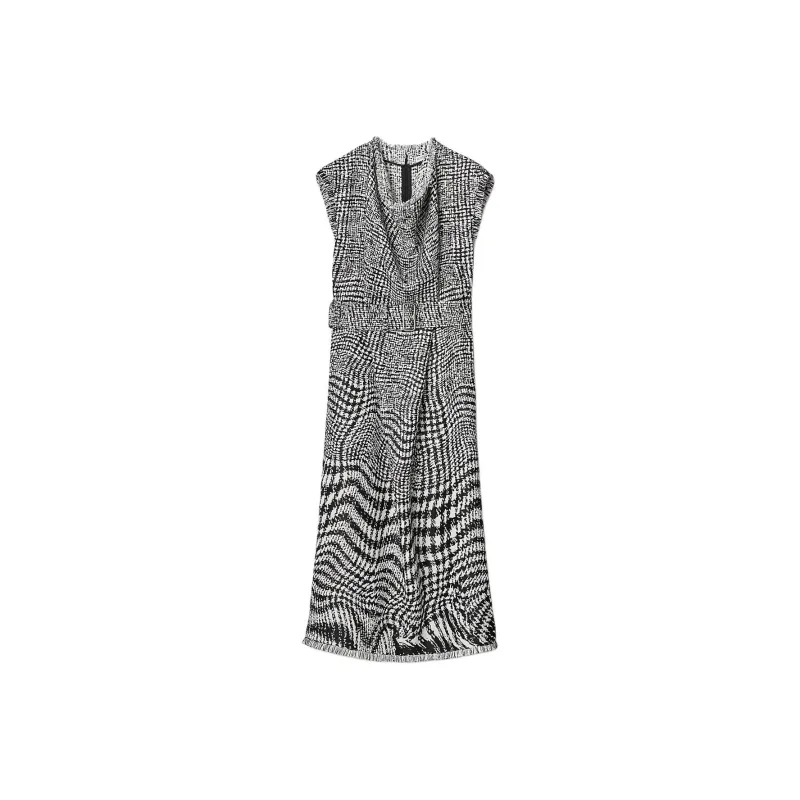 Burberry Sleeveless Dress Women's Black White-0