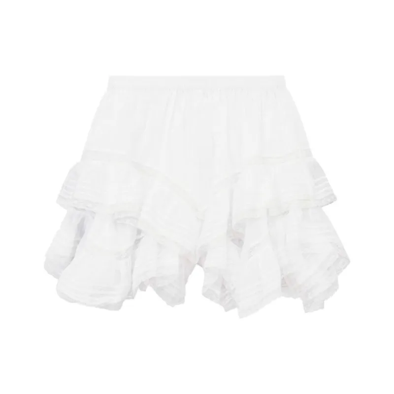 ISABEL MARANT ETOILE Gisele Ruffled Cotton Shorts-0
