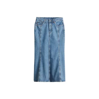 H&M Denim Long Skirts Women's Light Blue