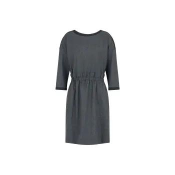 EMPORIO ARMANI Icon Mélange Wool Flannel Dress With Gathering At The Waist