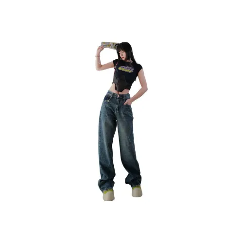 Seven Up And Nine Down Jeans Women's Blue