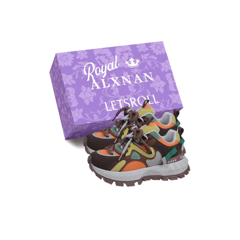 Alxnan Slip Resistant Low Top Chunky Sneakers Women's Box-8