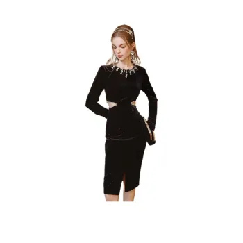AIVEI Long Sleeved Dress Women's Black