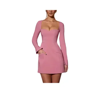 OH POLLY SS25 Corinne Long-Sleeved Dresses Women's Dusty Pink/Dark Pink