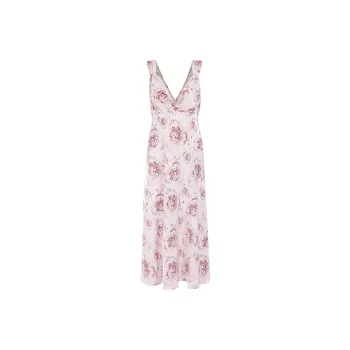 Selkie Collection Sleeveless Dress Women's Apricot Base Heart Ribbon Print
