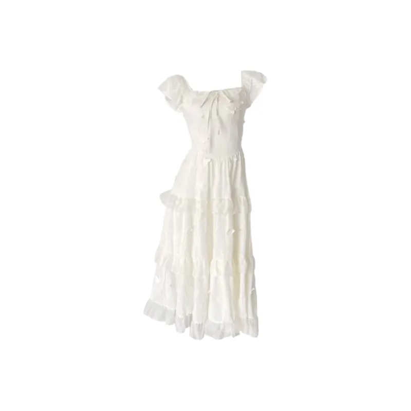 BEAUTIFUL CONFESSION Short Sleeved Dress Women's Beige-0