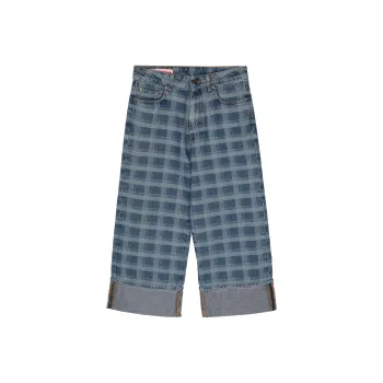 Molly Goddard Check print Wide leg Jeans