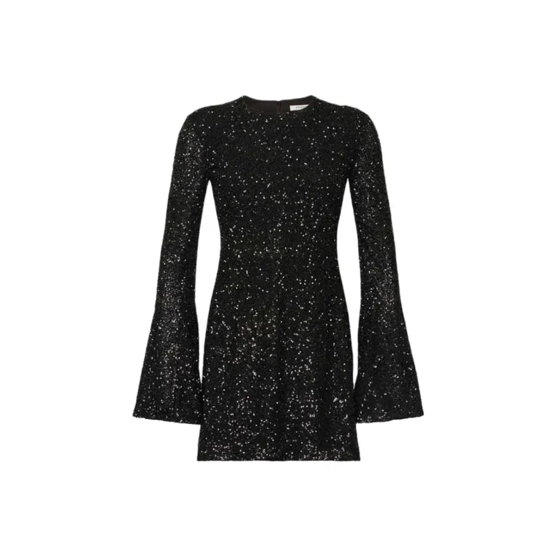 FRAME Long-sleeve Sequin-embellished Minidress-0