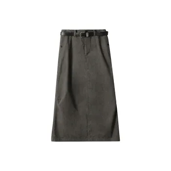 Ancient Alley Denim Long Skirt Women's Carbon Gray