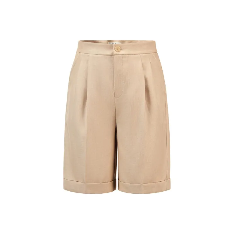 JZ Juzui Casual Shorts Women's Camel-0