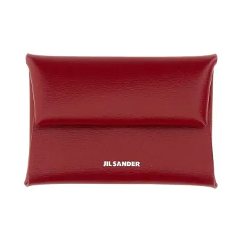 JIL SANDER Cow Leather Card Holder Women's Red